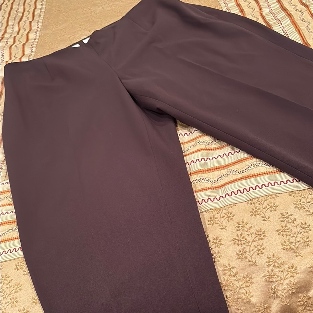 NWOT TALBOTS Elegant Chocolate Brown Trousers, classic fit, polyester blend, 20W
